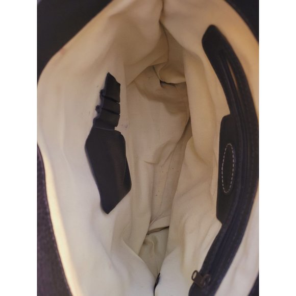 Orvis Vintage Black Pebbled Leather Shoulder Handbag Tote - Picture 4 of 7